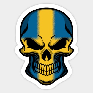 FLAG OF SWEDEN ON SKULL EMBLEM Sticker